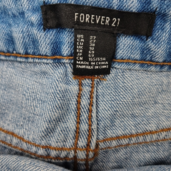 Forever 21 Denim Shorts American Flag Pockets booty Blue Jean Patriotic Sz 27 - Picture 2 of 10